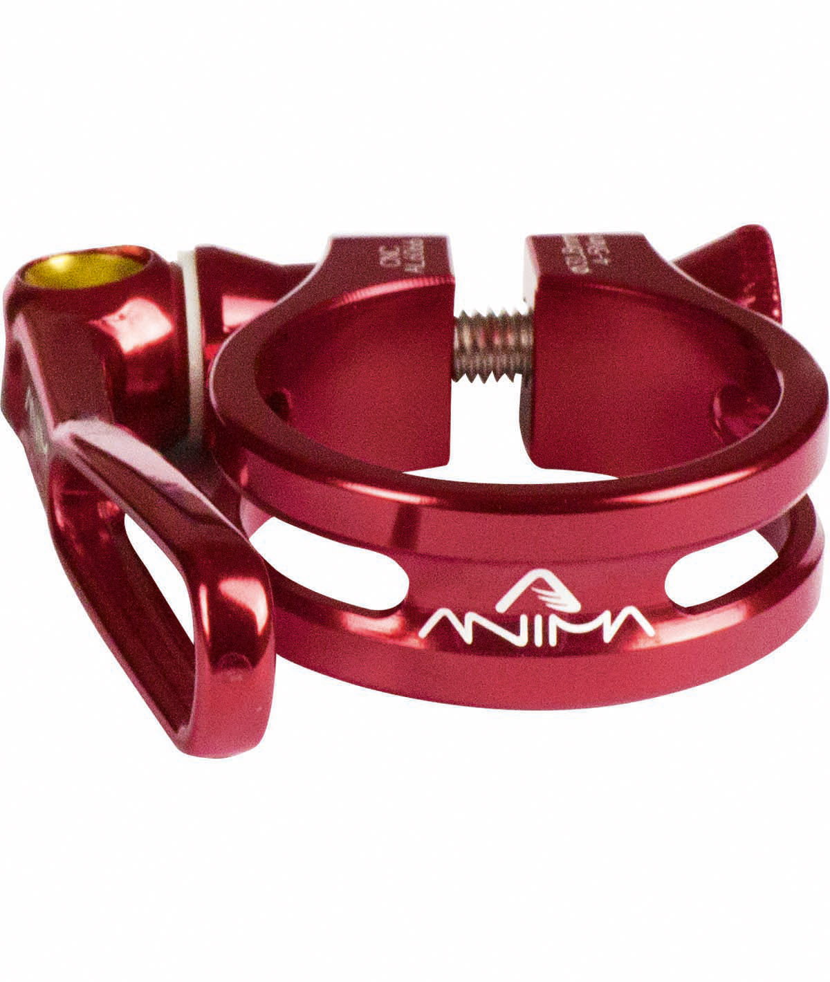 Collarino reggisella alluminio diam. 32mm anodizzato rosso con leva bloccaggio rapido