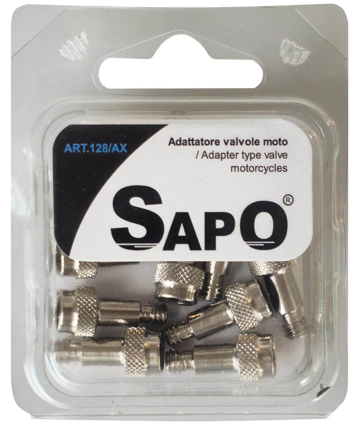 Blister adattatore per valvole Schrader moto (10pz)