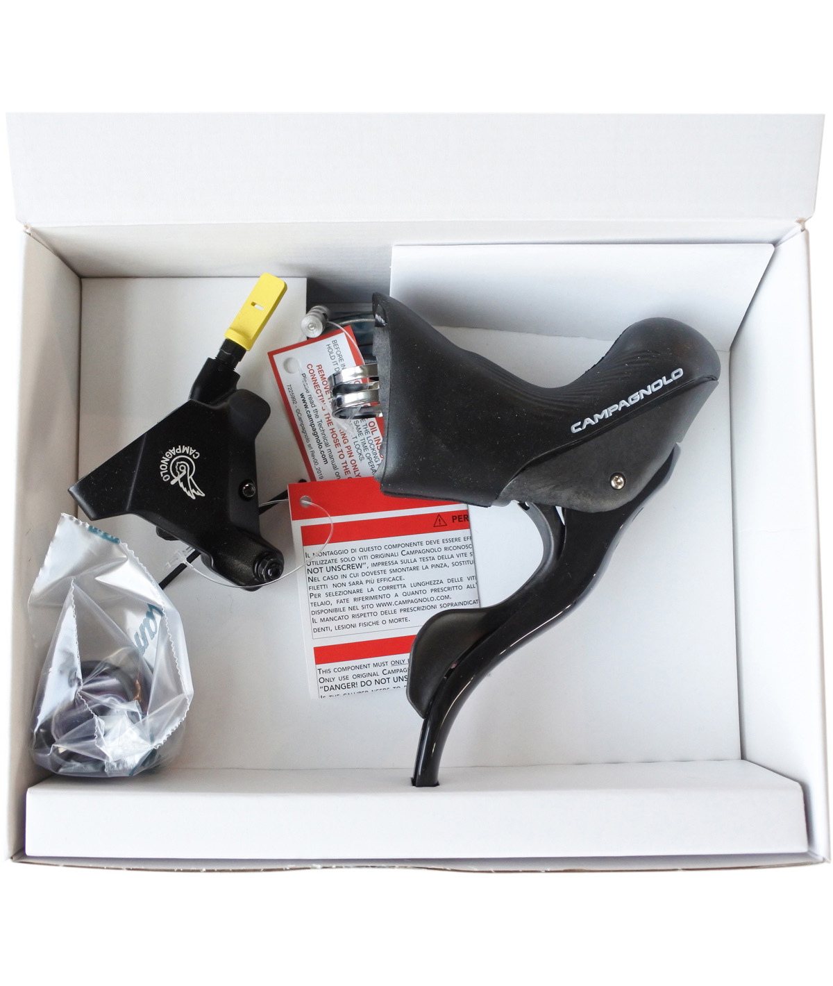 Comando Ergopower DB Dx Super Record 12v. + Pinza Post. 160 c/olio