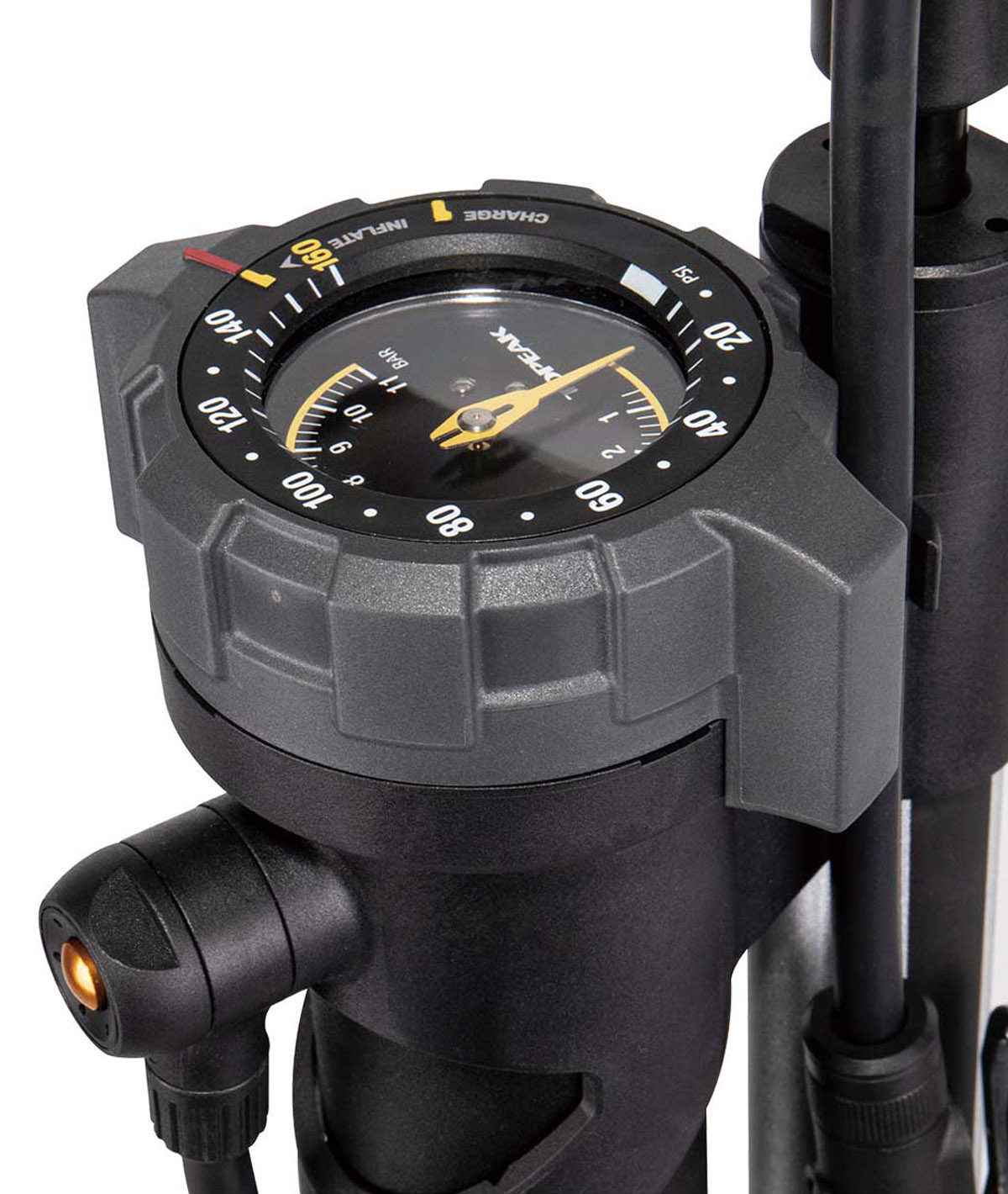 Pompa da pavimento JoeBlow Booster con raccordo SmartHead DX3 e manometro analogico 11 bar/160 psi