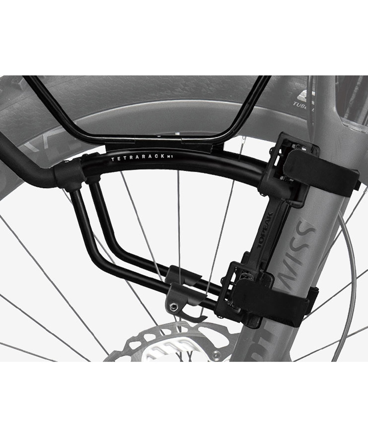 Portapacchi anteriore TetraRack M1 con sistema QuickTrack