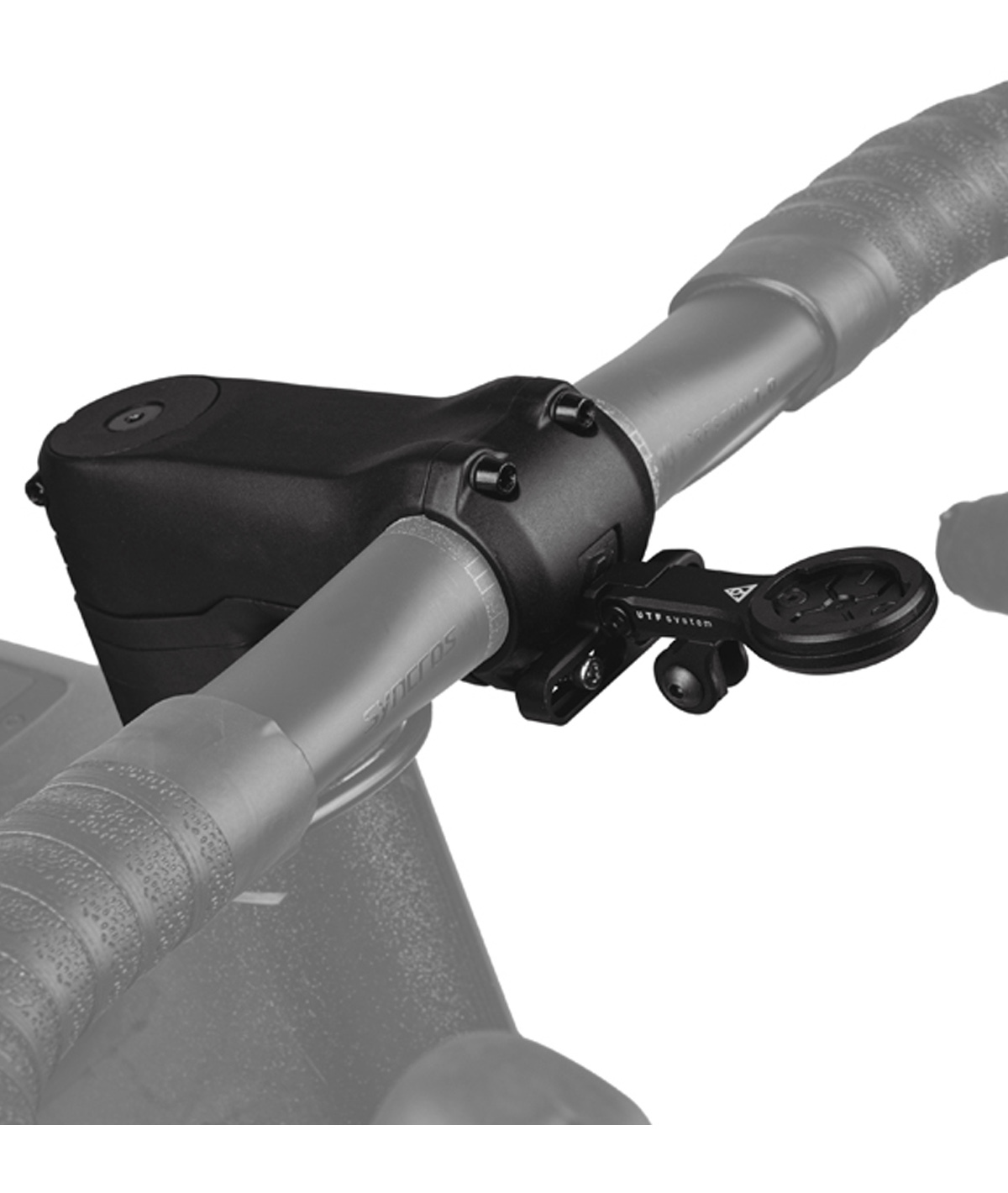Supporto frontale UTF Multi-Mount Pro per attacco 4-bulloni, compatibile con Ciclo Computer/luci anteriori e adattatori Go Pro