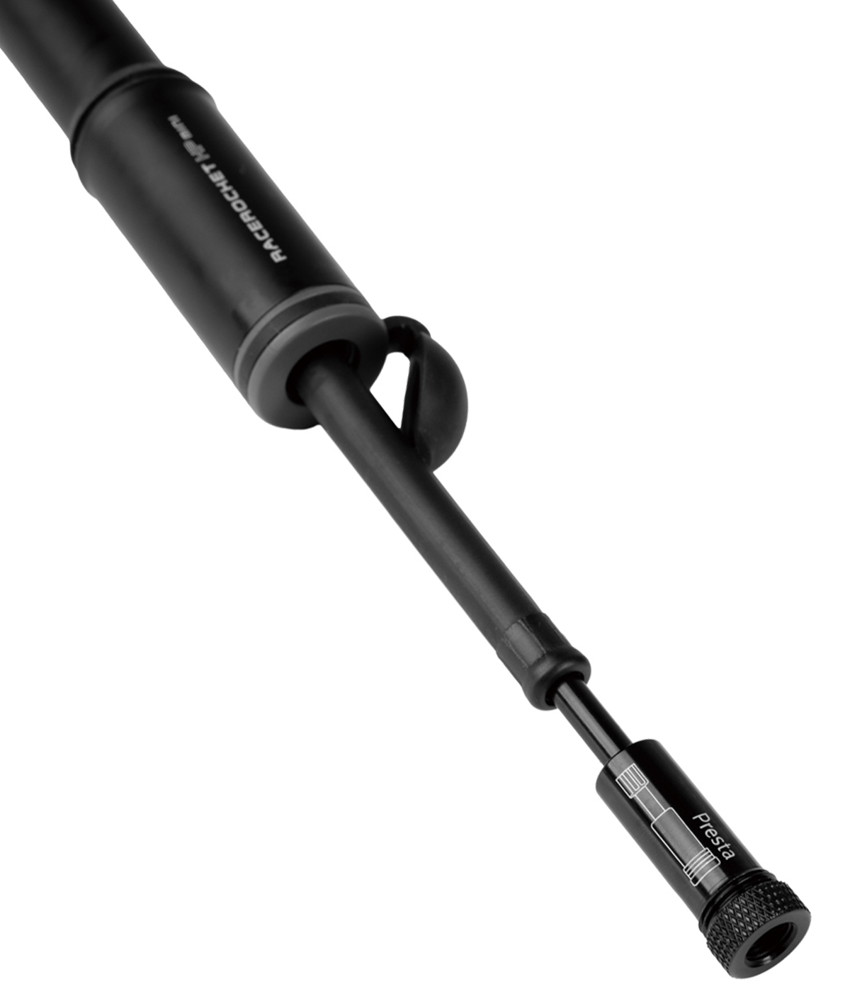 Minipompa Race Rocket HP Mini con raccordo SmartHead ThreadLock 11 bar/160 psi nera