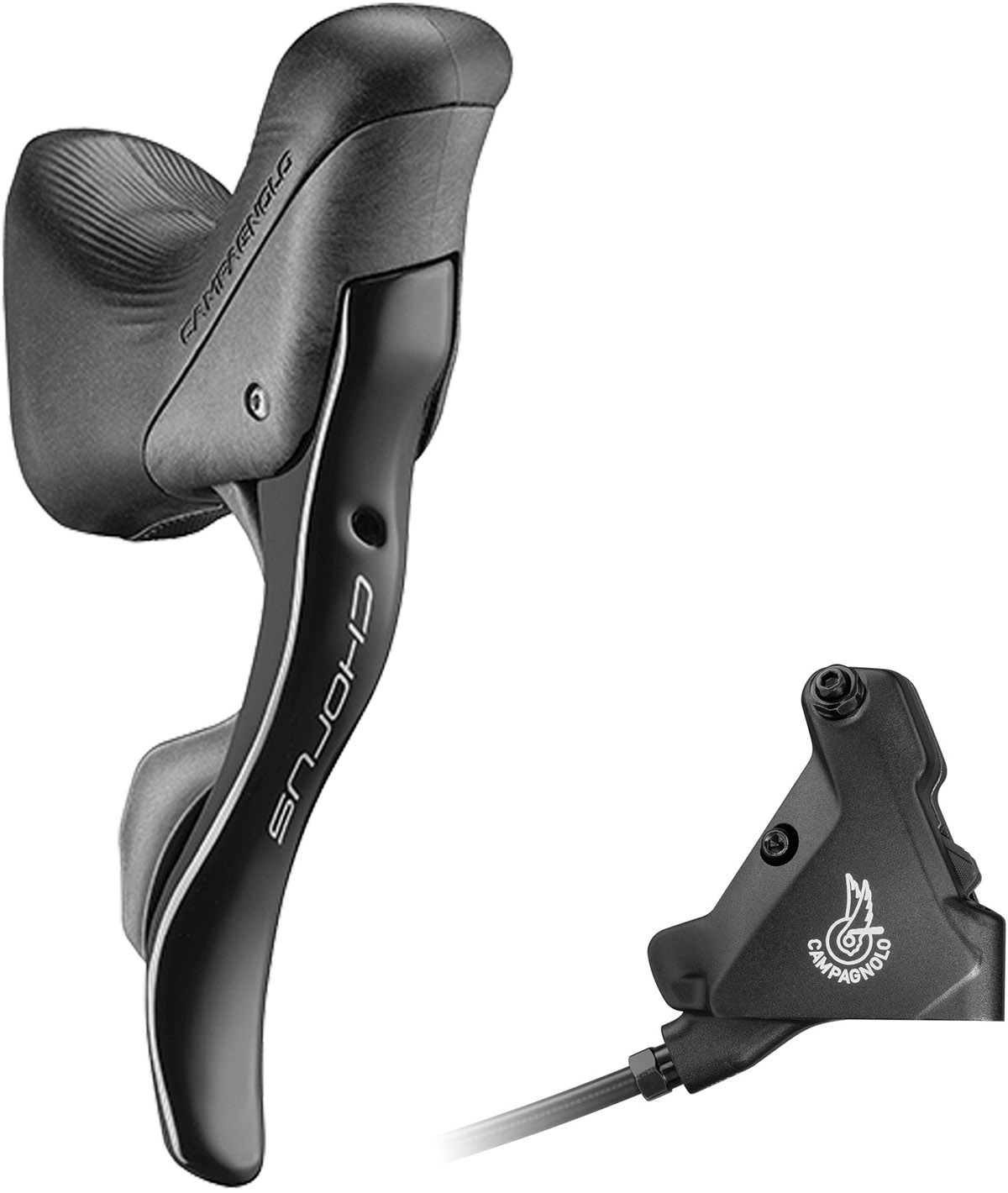 Comando Campagnolo Ergopower DB Sx Chorus 12v. + pinza post. 140 c/olio