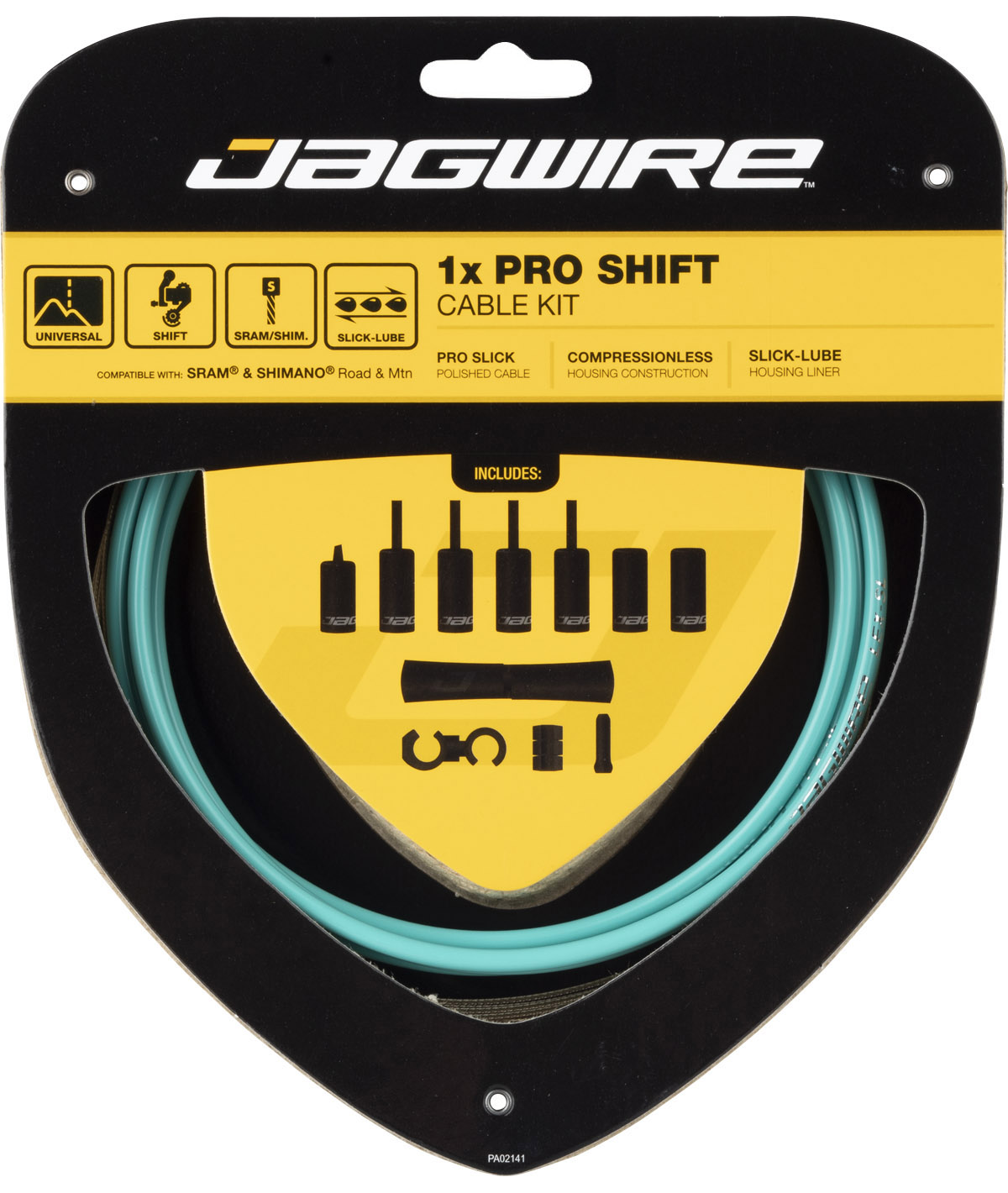 Kit guaina e cavo 1x Shimano/Sram Universal Pro Shift celeste bianchi thumbnail