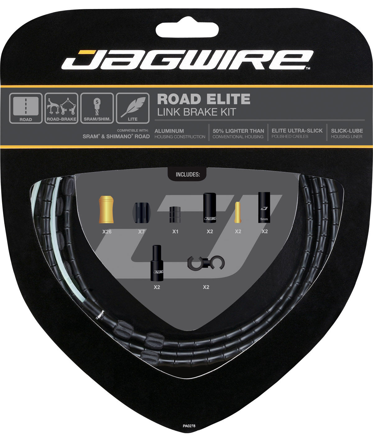 Kit cavi e guaine Road Elite Link freno nero thumbnail