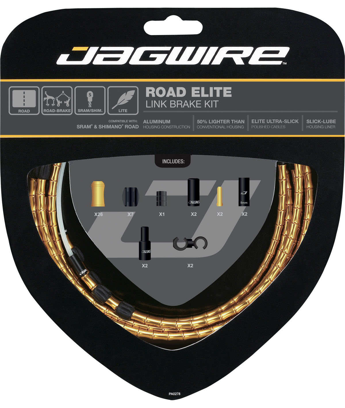 Kit cavi e guaine Road Elite Link freno oro thumbnail