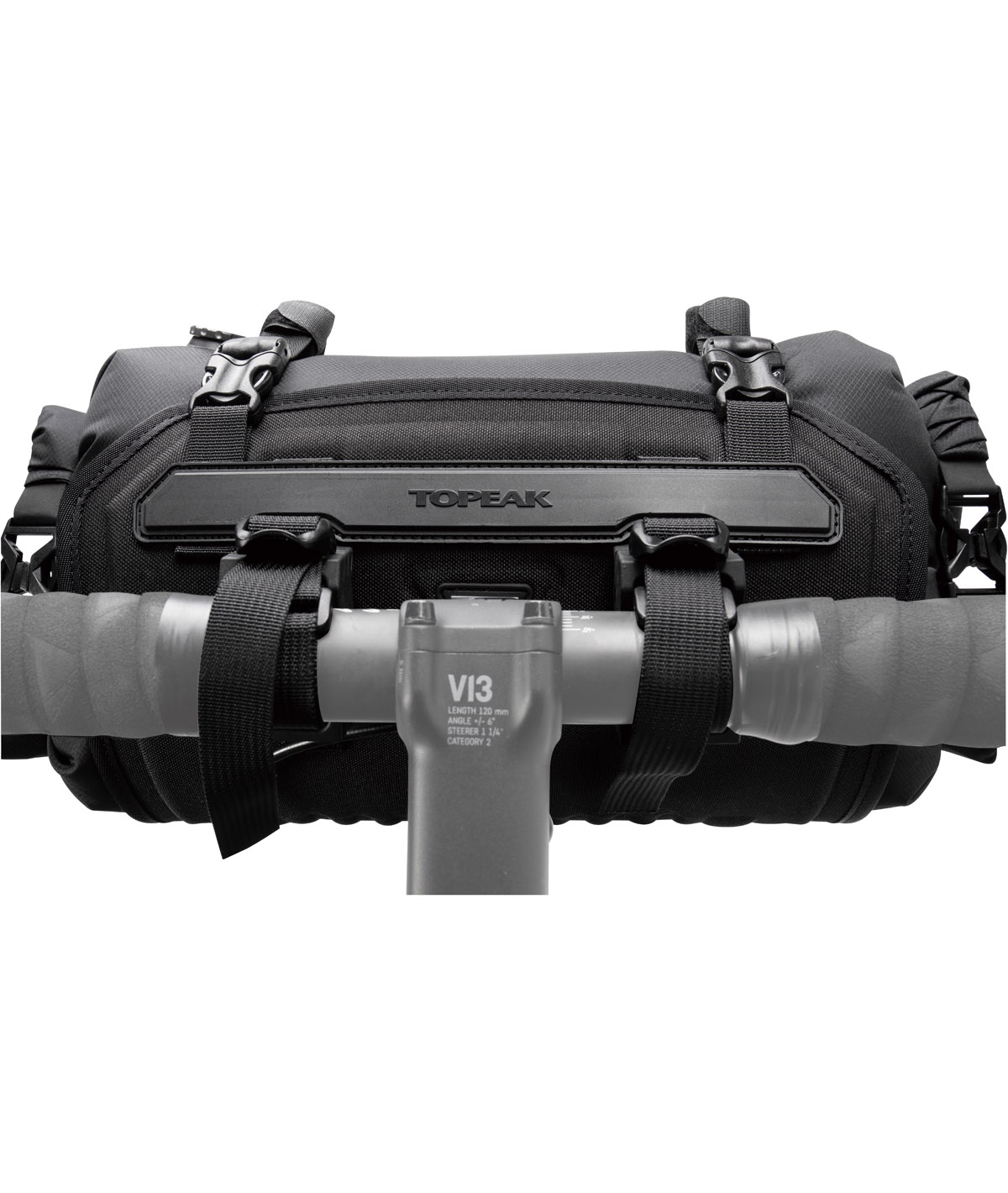Borsa al manubrio FrontLoader (8 L) impermeabile con cinturini in velcro e fibbie nera thumbnail