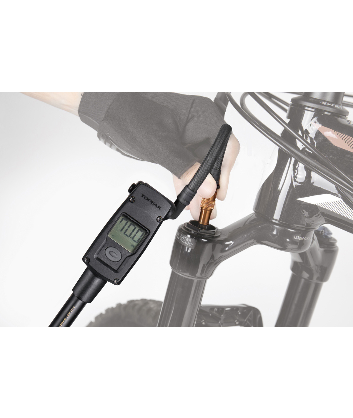 Minipompa per ammortizzatori PocketShock Digital con valvola Pressure-Rite e manometro digitale 20.7 bar/300psi thumbnail