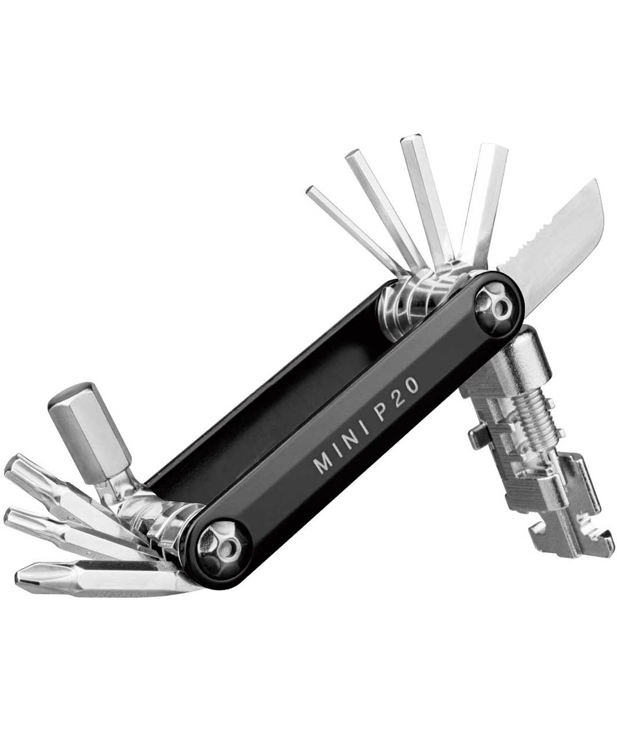 Chiave multiuso Mini P20 (20 funzioni) nera con custodia thumbnail