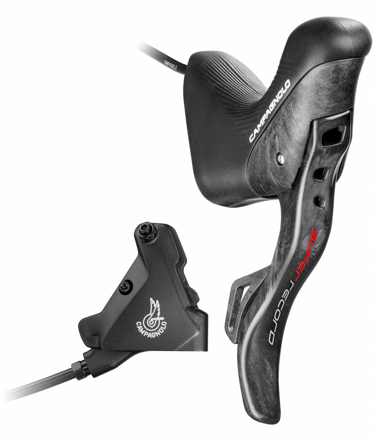 Comando Ergopower DB Dx  Super Record EPS 12v. + Pinza Post. 140 c/olio thumbnail